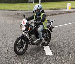 A learner rider out on the road